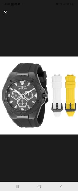 Invicta 45mm Black Watch with 3 Interchangeable Straps