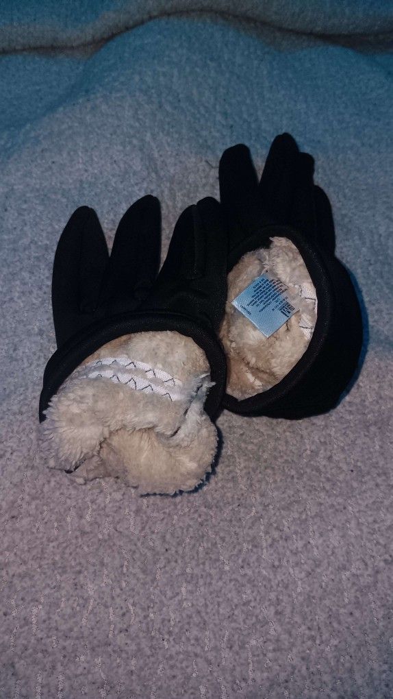 Thermal Knit Winter Gloves And Beanie Set With Polar Fleece Lining- Winter Gloves & Hat Set