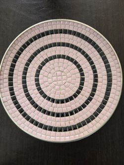 Mosaic Pink Pebble Metal Plate
