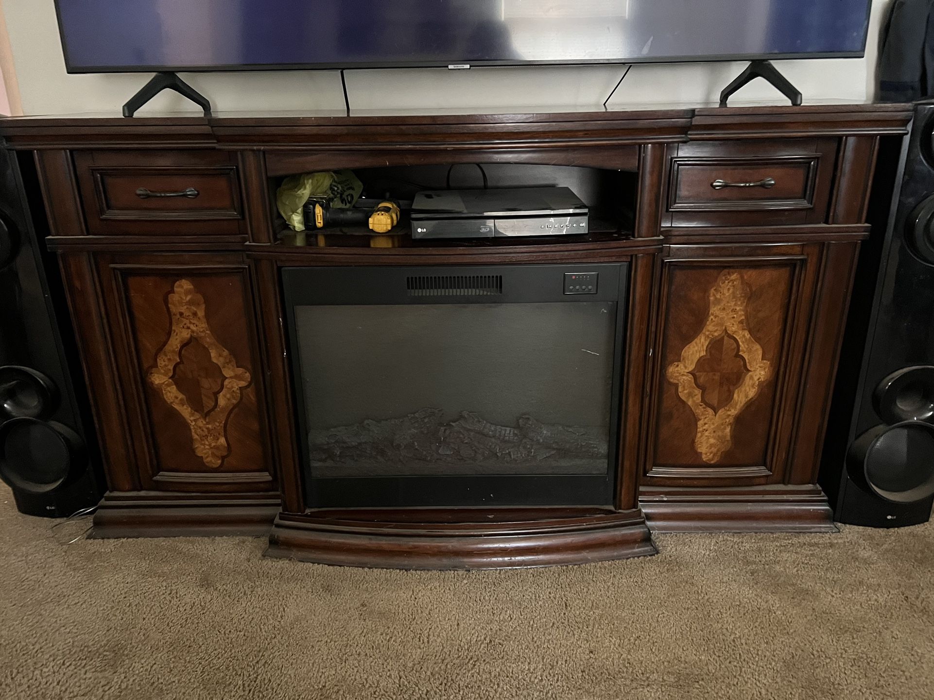 Entertainment Center With Built In Fireplace