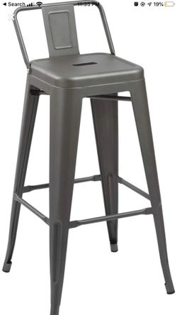 New In Box Barstool Industrial 30"Low Back Counter Metal Bar Stool 30"
