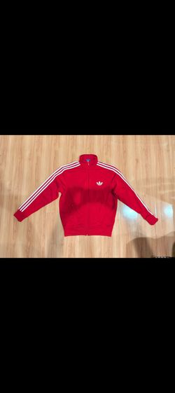 ADIDAS Originals Track Mens JACKET Sz MEDIUM Red & White warm up
