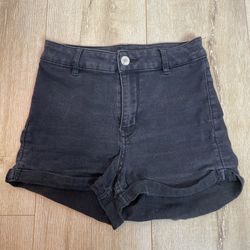 H&M DIVIDED Faded Black Stretch Mini Short Shorts US 4