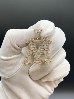 "M" GOLD DIAMOND PENDANT #34657