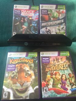 XBox 360 Kinect Sensor with 4 games
