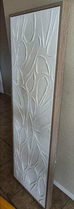 60" x 20" White Textured Canvas Wall Art