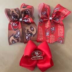 49ers Cheer And Jojo Bows Handmade