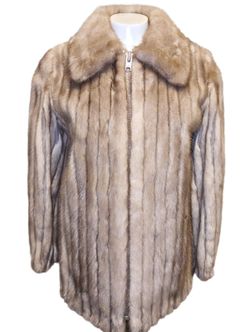 Vintage Women's Palomino Beige Mink Fur Bomber Jacket Coat by Hudson's  Medium M