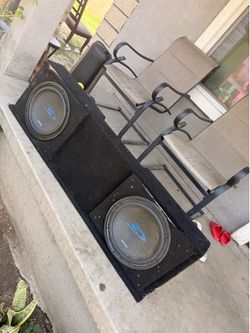 Alpine 12” speakers with box for Chevy