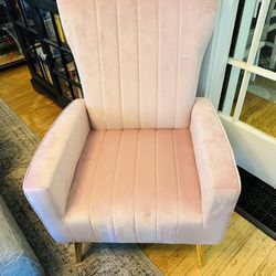 Pink Velvet Lounge Chair