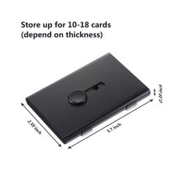 Slide Out Business Card Holder Case Stainless Steel, Black