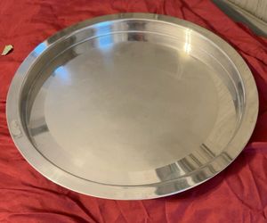 Large Round Stainless Steel Serving Tray