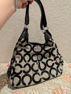 Coach Op Art Signature Canvas Shoulder Bag