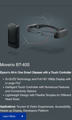 Epson Moverio BT-40S smart glasses