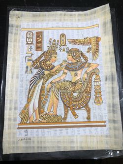 Ankhesenamus perfumed king tut papyrus painting genuine papyrus paper 30x40cm