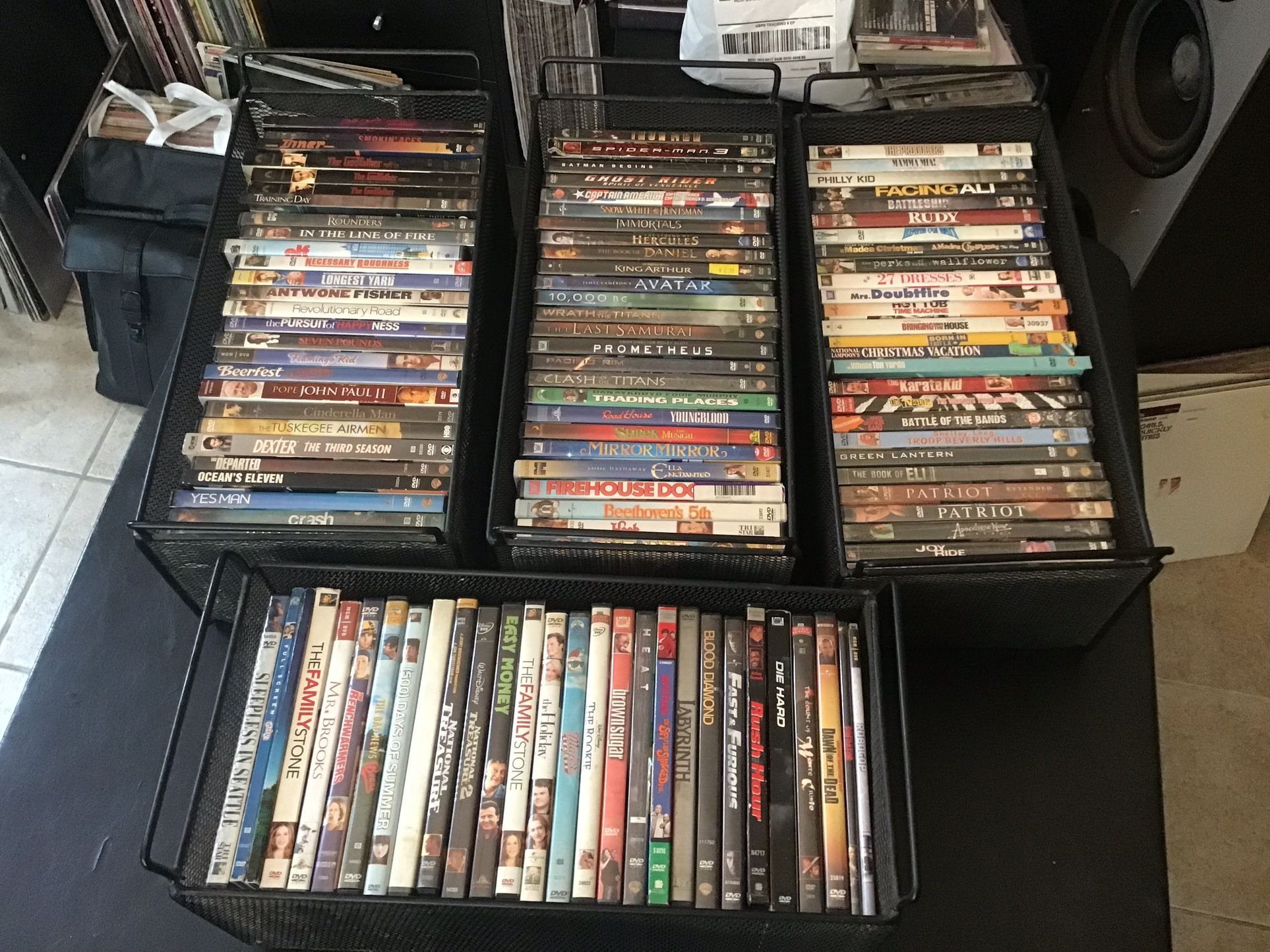 Lot Of 100+ Dvd Movies plus Mesh Storage Crates