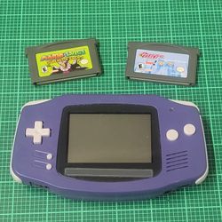 Nintendo Game Boy Advance Indigo AGB-001 Vintage 2000 - Mario & Luigi Powerpuff