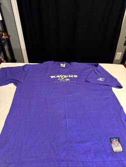 Large Reebok Purple On Field Baltimore Ravens T Shirt