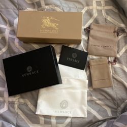 Designer Boxes And Bags. Versace, Burberry, David Yurman