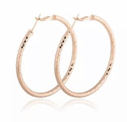 ROSE GOLD SILVER or GOLD PLATED ROUND HOOP EARRINGS
