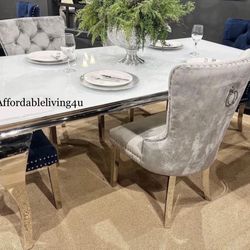White Glass Chrome Dining Table Only Brand New In Box