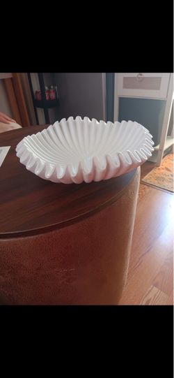 White Ruffled Decorative Bowl
