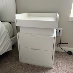 Bed, Night Stand And Wide Chest Dresser