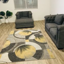 3 Piece Sofa Set (Gray)includes Ottoman 