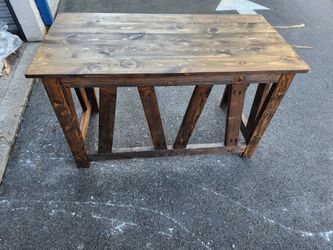 Great Rustic Style Burn Wood Table 