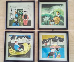 4 7x7 inch painting with frame.