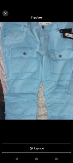 FWRD DENIMS Light Blue Distressed Pants with Tags