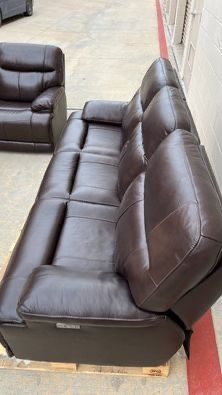 New Open Box Costco Ridgewin Leather Power Reclining Sofa Loveseat 60 off for Sale in Spring Valley CA OfferUp
