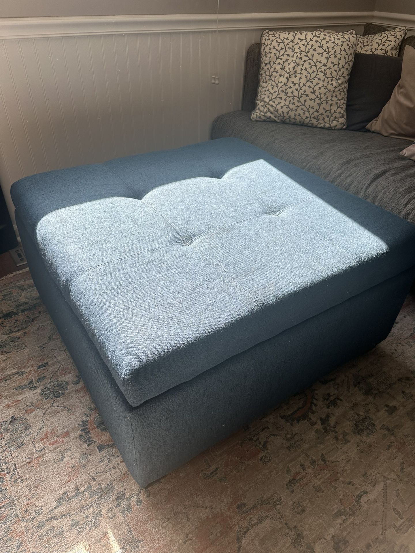 Blue Storage Ottoman Excellent Condition!
