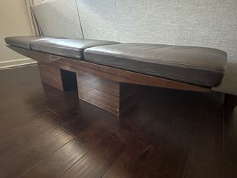 Brown Leather Bench