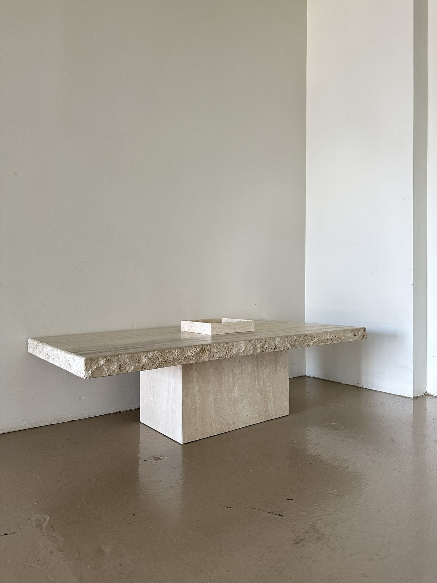 Raw Edge Italian Travertine Coffee Table