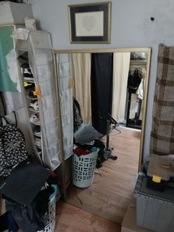 Large Floor Mirror with Gold Frame North Carolina miracle corporation 1971