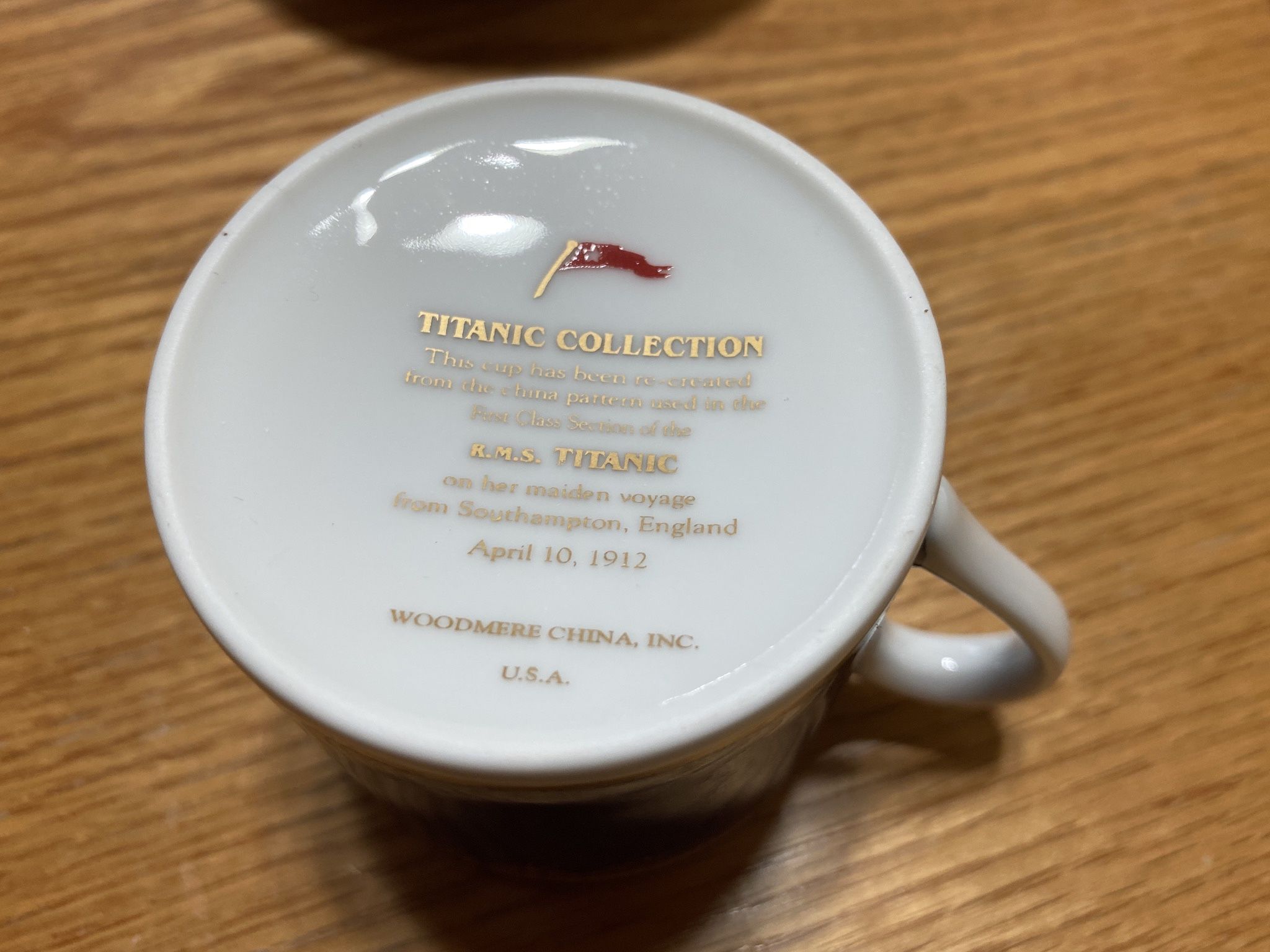 1st Class espresso Cup and Saucer- smaller size - THE TITANIC STORE