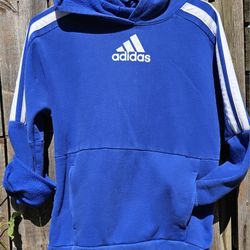 18/20, Addidas, Blue And White, BOLD 3-STRIPES HOODIE

