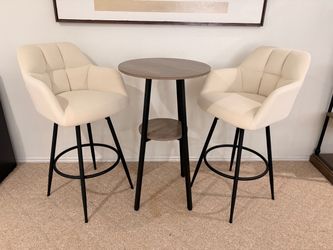 Bistro table with bar stools