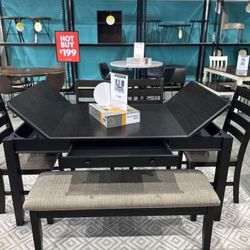 Ambenrock Dining Table With Storage/4 Chairs And A Bench ♠️♠️