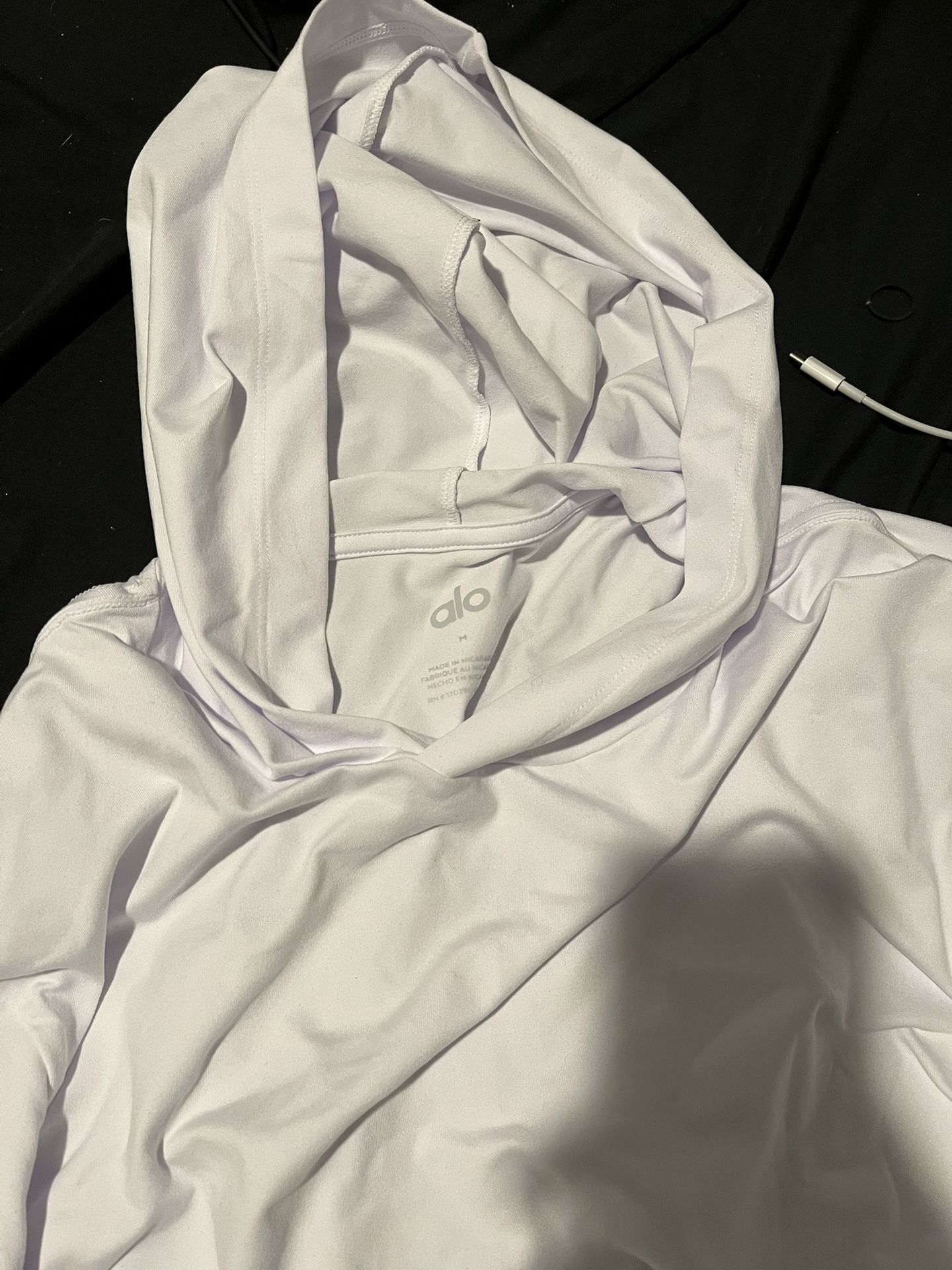 Alo Yoga Lightweight Hoodie Mens Large White Athletic Pullover Athleisure Sport