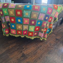 Crochet throw blanket