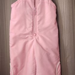 Girls Pink Winter Overall Snow Bib, Size 5-6