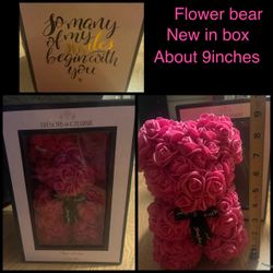 New in box pink flower bear $15