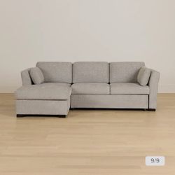 Gray Left Chaise Storage Sleeper Sectional