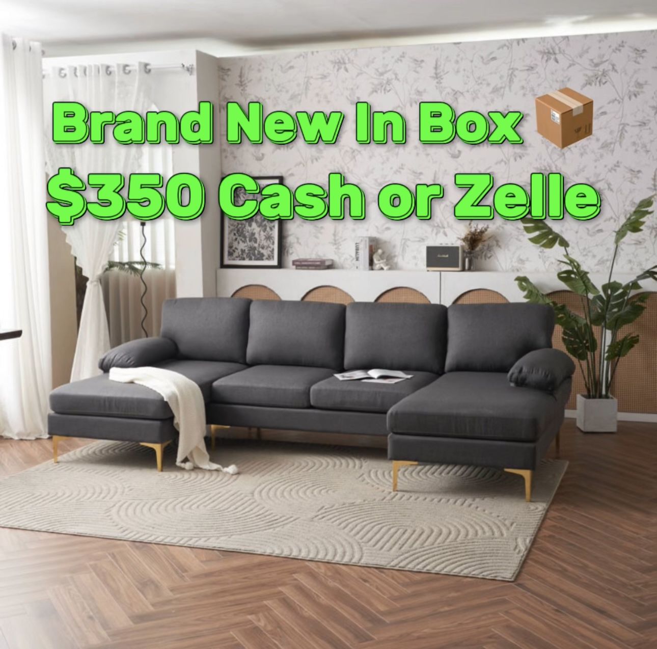 Sectional U Shape Sofa 🛋️ Brand New Sealed In Box 📦 