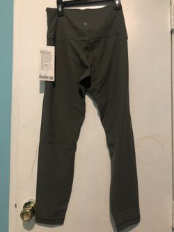 Lululemon Align Ribbed High Rise Pants 25”. Army Green, Size 10