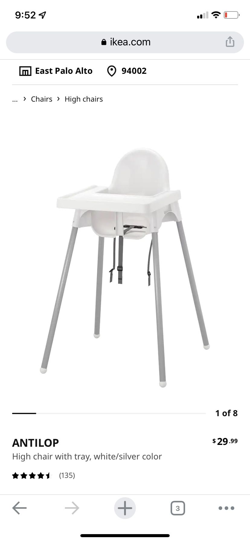 IKEA ANTILOP High Chair