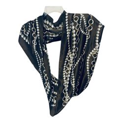 Real luxury Italy Nordstrom silk brown/gold infinity scarf