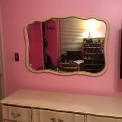 French Provincial Dresser, Large Mirror And Night Stand